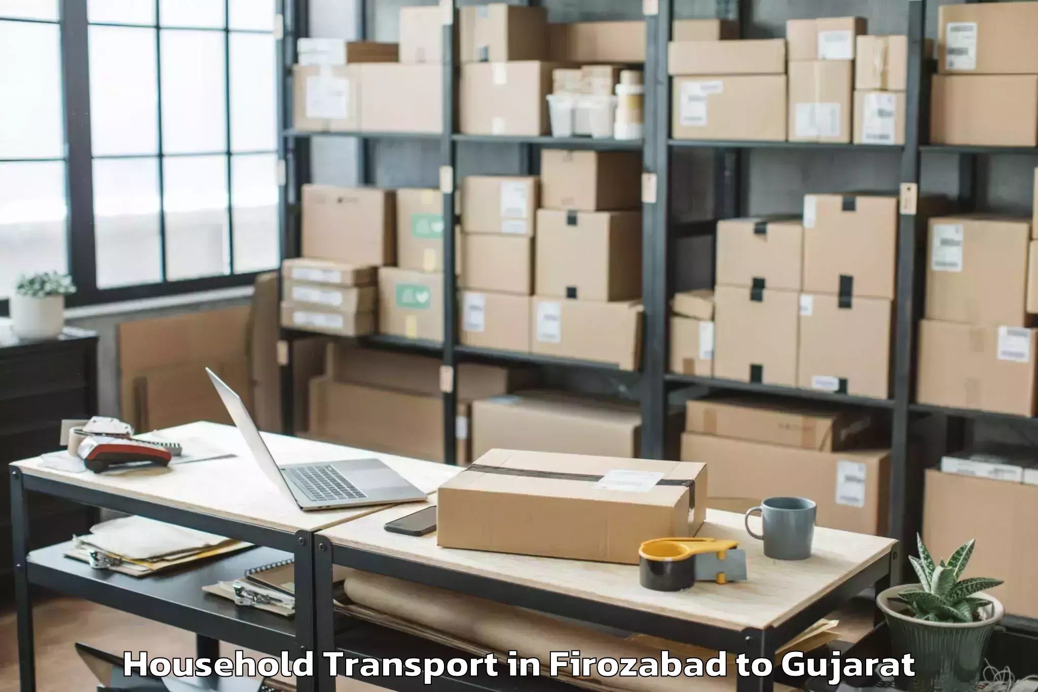 Book Firozabad to Halvad Household Transport Online